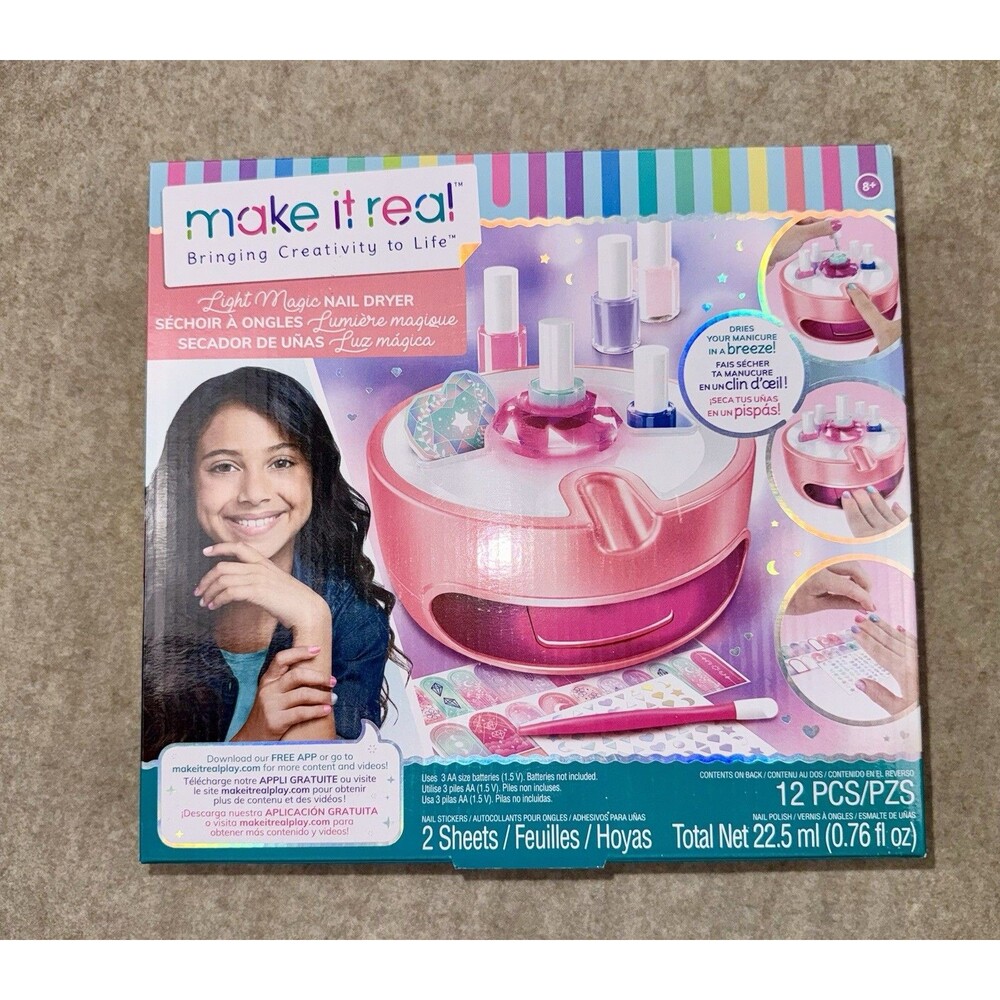 Make It Real Light Magic Nail Dryer & Nail Polish Set 12 Piece New In Box